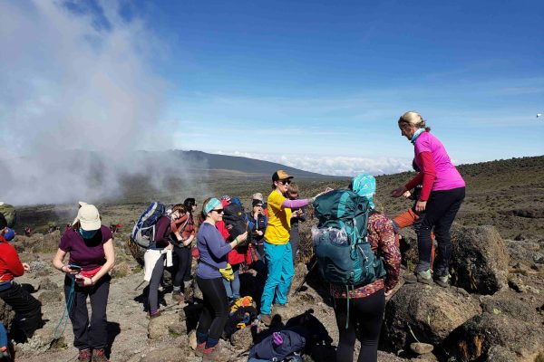 a group trekking in mount kilimanjaro